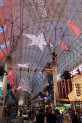 Fremont Street Experience light canopy and crowds at night