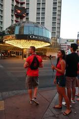 Fremont Street Experience vibrant light canopy at night in downtown Las Vegas