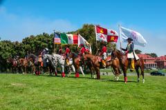 Volunteers on horses celebrating Pasado de Paseo, a historic event honoring De Anza's journey from Mexico to California