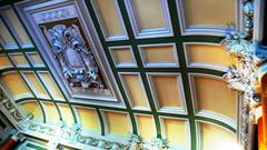 Spacious column hall entrance vestibule at Císařské Lázně, Karlovy Vary