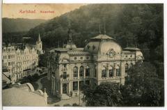 Historic view of Karlsbad Kaiserbad spa building in 1911