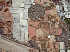 Remains of later brick floor at Pax temple ruins in Rome