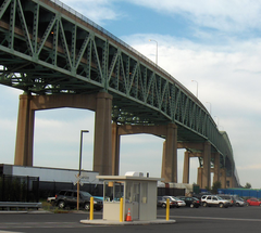 Girard Point Bridge double-deck cantilever bridge over Schuylkill River in Philadelphia