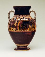 Ancient Attic Black-figure amphora from ca. 540 BCE depicting a wedding procession