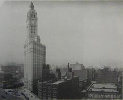 Rush Street Swing Bridge over Chicago River with Wrigley Building in background and Piggly Wiggly store visible