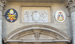 Jesuit seal on the Church of Saint Ignatius in Rome