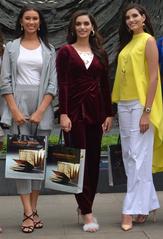 Miss Indonesia 2017 Achintya Holte Nilsen with Miss World 2017 Manushi Chhillar and Miss World 2016 Stephanie Del Valle visiting National Museum of Indonesia