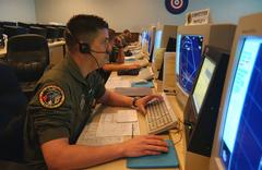 U.S. Air Force Master Sgt. directing F-15 Eagles during Exercise William Tell 2004 at Tyndall Air Force Base