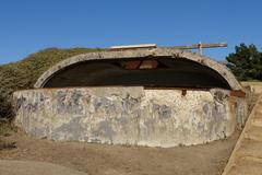 Historic base-end station at Muir Beach Overlook with ocean view, California