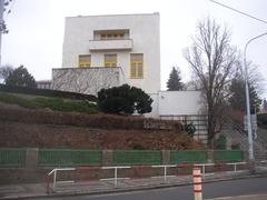 Villa Müller architectural exterior view from northeast in Prague-Střešovice