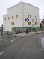 Villa Müller designed by Adolf Loos in Prague-Střešovice, Czech Republic, architectural view from the west