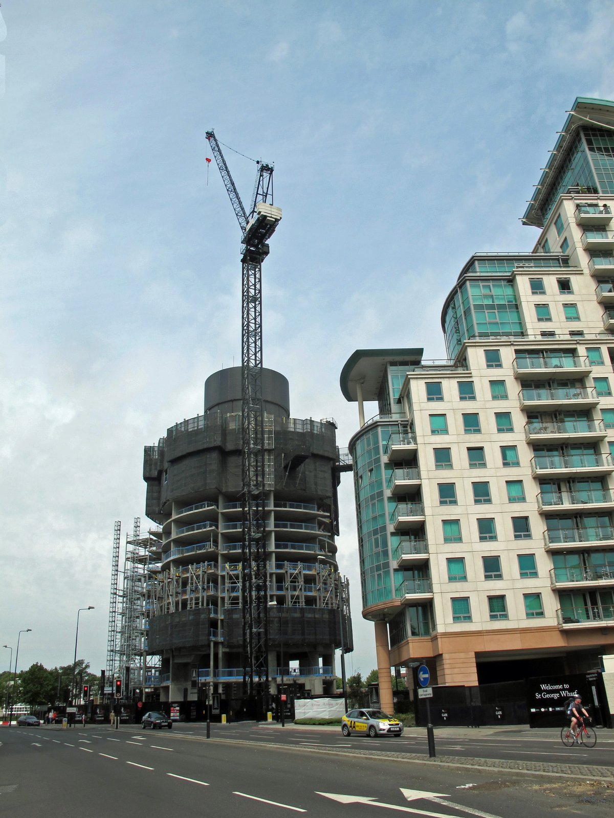 The Tower at 1 St George Wharf residential skyscraper under construction in Vauxhall