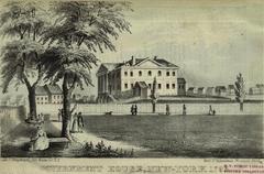 Government House in New York City, depicted in 1795, lithograph from 1852
