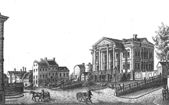 The Government House, historic brick building at foot of Broadway, New York City, circa late 18th century