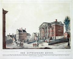 Historic Government House in Manhattan, New York, built in 1790 facing Bowling Green