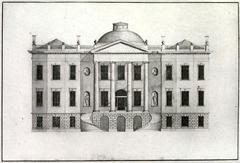 North elevation architectural drawing of the Government House by McComb, 18th century
