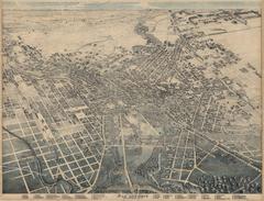Bird's Eye View of San Antonio Texas 1886 Looking East