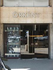 Entrance of Istán Örkeny Theatre in Budapest