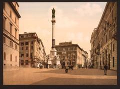 Piazza di Spagna in Rome Italy with the Spanish Steps and crowd of people