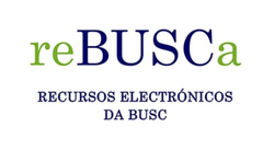 Logo of Recursos electrónicos da BUSC reBUSCa with colorful text and graphics