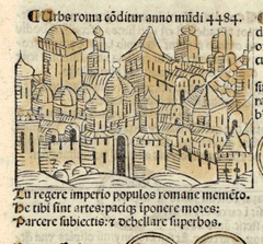 Illustration of Rome in the incunable Fasciculus Temporum by Werner Rolewinck, printed by Georg Walch in Venice, 1479