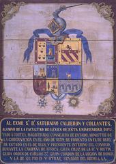 Portrait of Vítor de Saturnino Calderón y Collantes in a temple