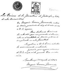 Joaquín Lorenzo Fernández with the dean of the Faculty of Philosophy and Letters, University of Santiago de Compostela, 1923