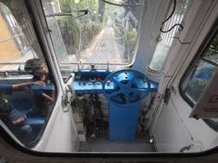 Funicular railway in Barcelona with passengers