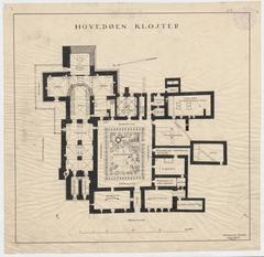 Aerial view of Hovedøya Monastery ruins surrounded by lush greenery on Hovedøya island in Oslo, Norway