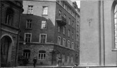 Corner of Saint Jacob's Church with anchor plates and brick architecture