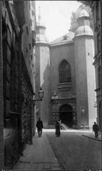 Western facade of Jakobs Church (Sankt Jacobs kyrka) in Stockholm, Sweden