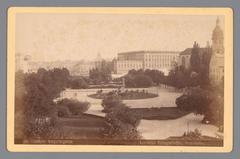 Vintage photograph of Kungsträdgården park in Stockholm circa 1890-1895