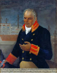 Portrait painting of José Pedro de Carvalho master who laid the first stone of Royal Palace of Ajuda Lisbon Portugal 1796