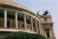 Exterior colonnade of Teatro Politeama in Palermo