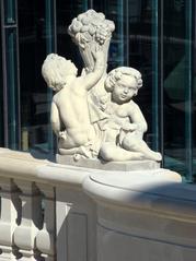 Putti statues on the terrace of Ostrogski Palace in Warsaw