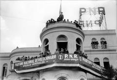 Historic demonstration supporting Pascual Ortiz Rubio presidential candidate from the balcony of the National Revolutionary Party headquarters on June 29, 1930