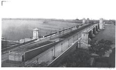 Longfellow Bridge circa 1908 with classical arches over Charles River