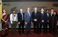 Ambassador Peter Haas delivering opening remarks at Projonmo Wave outreach event at University of Dhaka on June 2, 2022