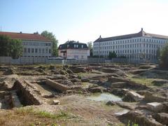 Ancient Roman ruins of Emona at the crossroad of Slovene Street and Zois Street