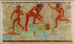 Men Gathering Papyrus in Ancient Egypt Tomb Painting