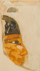 Ancient Egyptian facsimile portrait of Seniseneb from the tomb of Puyemre TT 39