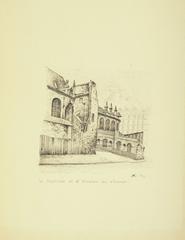 Pen drawing of the sacristy of Saint Nicolas des Champs, Paris, 1899 by Henri Chapelle
