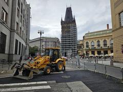 Demolition of buildings around Masaryk railway station with surrounding area visible