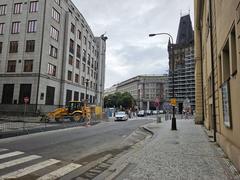 Demolition of buildings around Masaryk Station with surrounding area captured