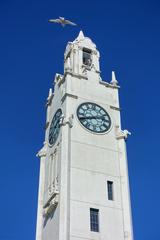 Montreal Clock Tower with a clear blue sky in Montreal, Quebec, Canada
