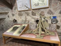 Scale model of a historical catapult inside Gediminas tower