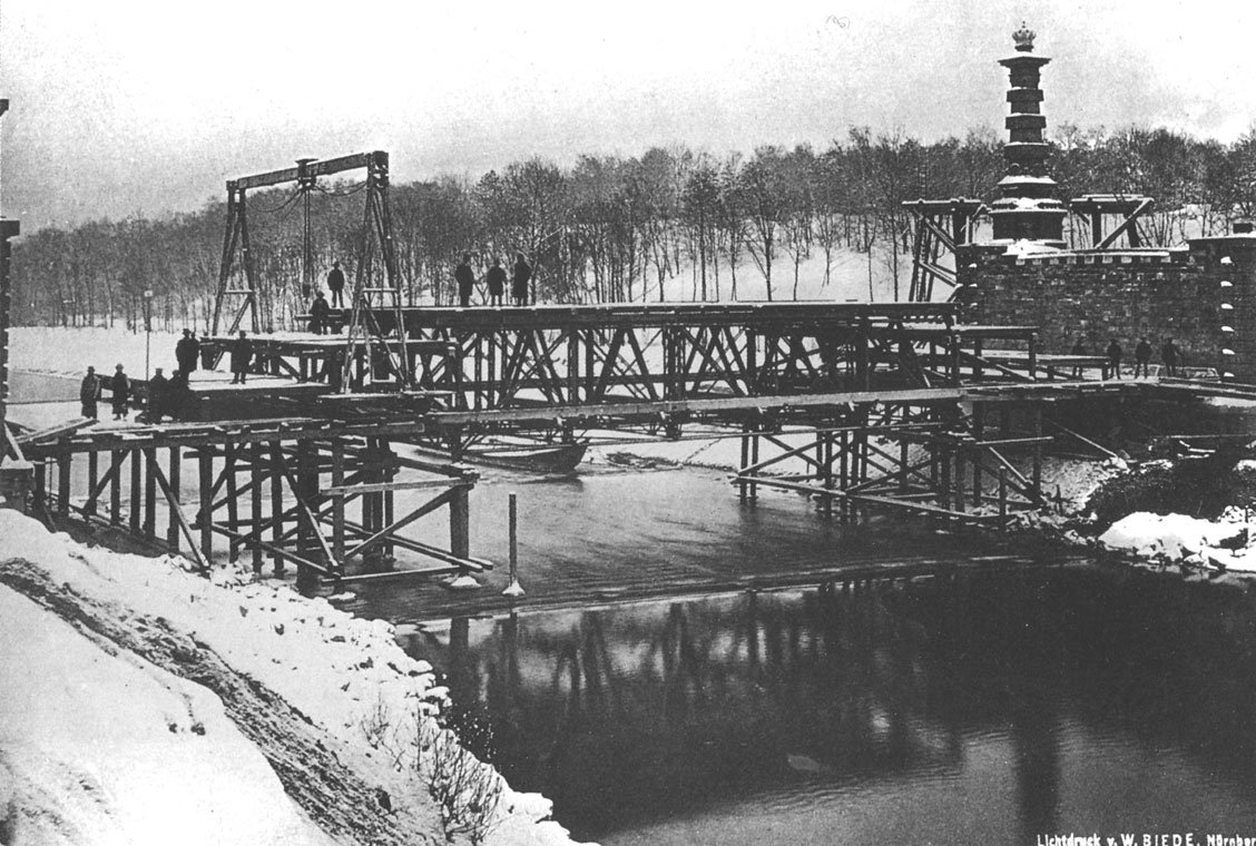 Luitpoldbrücke bridge construction in Munich