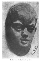 Model of a head of a Dapitan girl sculpture by Dr. Jose Rizal