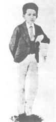 Portrait of José Rizal in formal attire with a mustache and hair combed back
