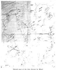 Sketch map of a lake district drawn by Dr. José Rizal